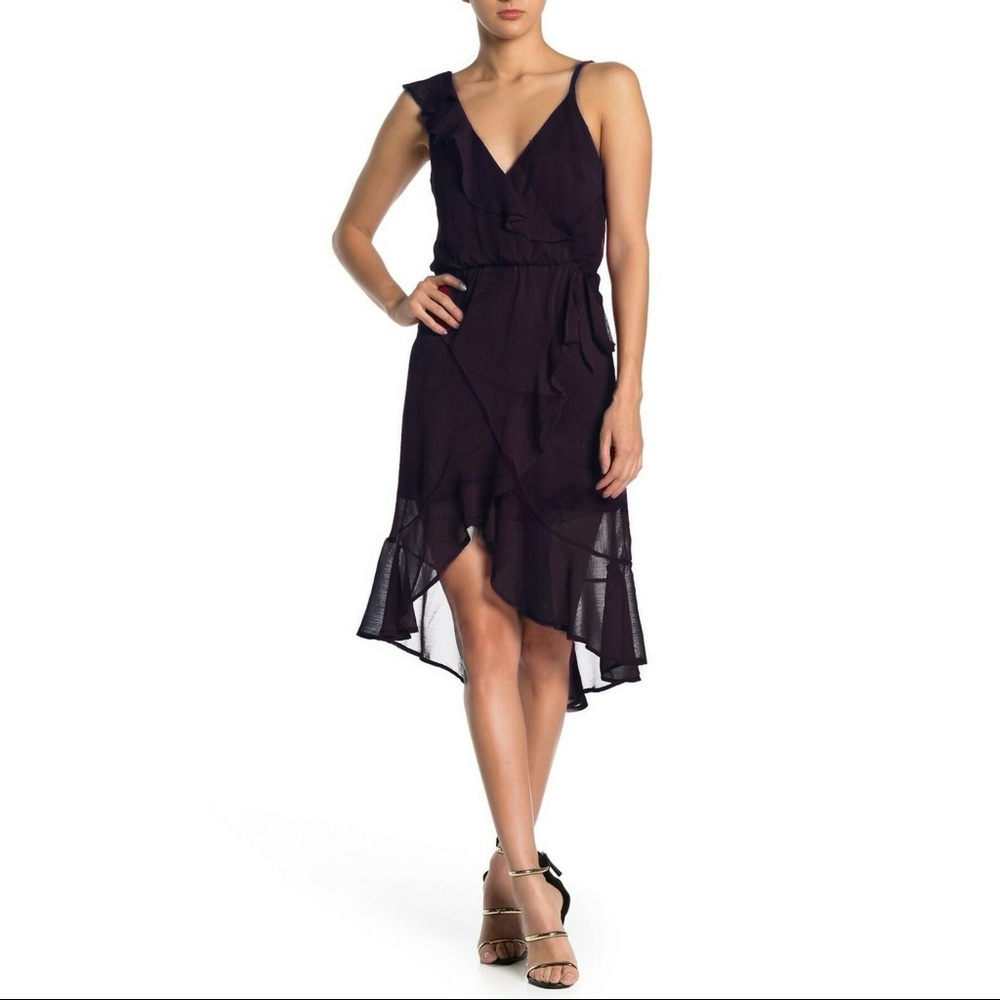 Max + Ash Chiffon Ruffle Trim Dress